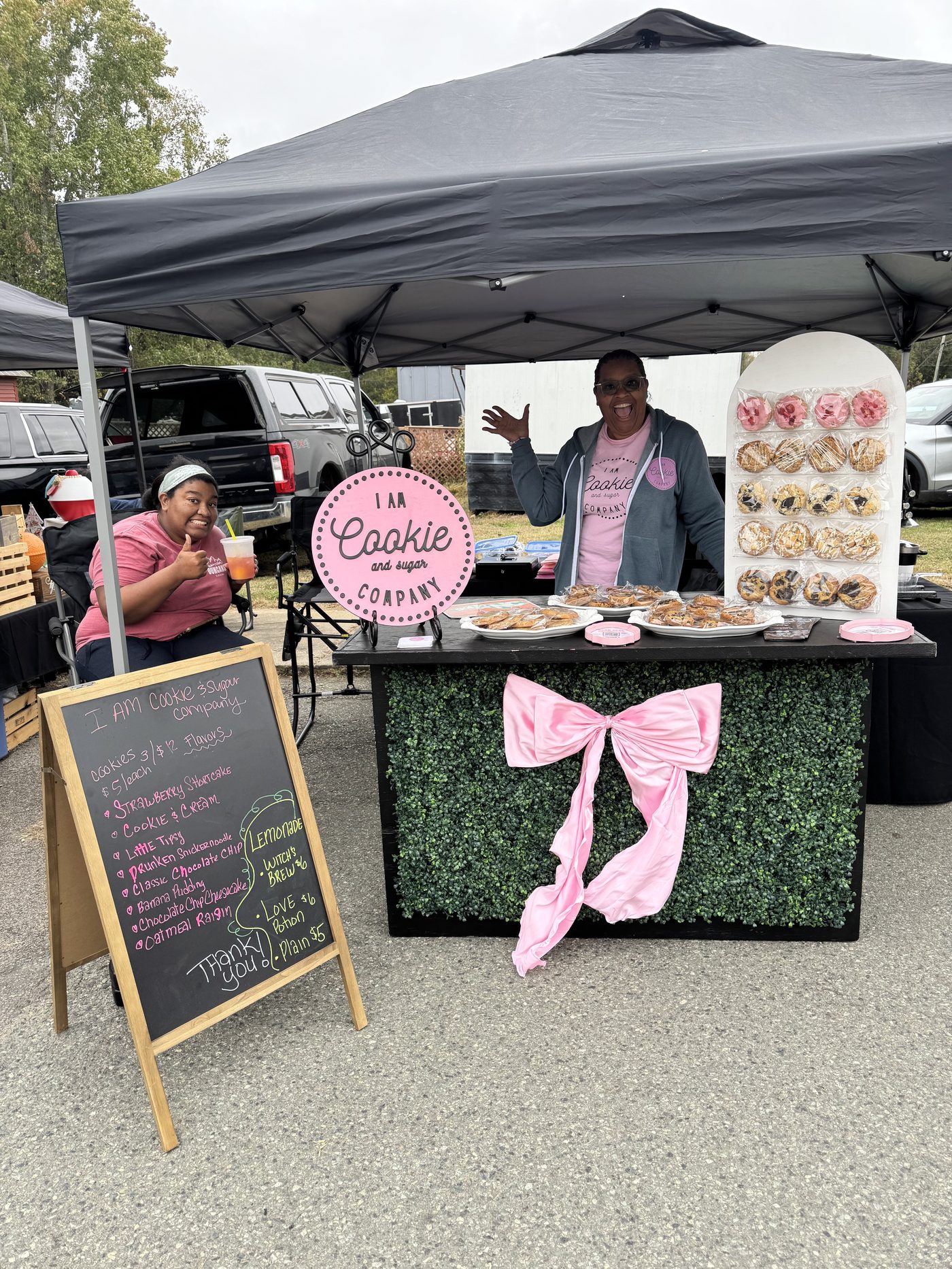 I Am Cookie & Sugar Co. table set up for a market day